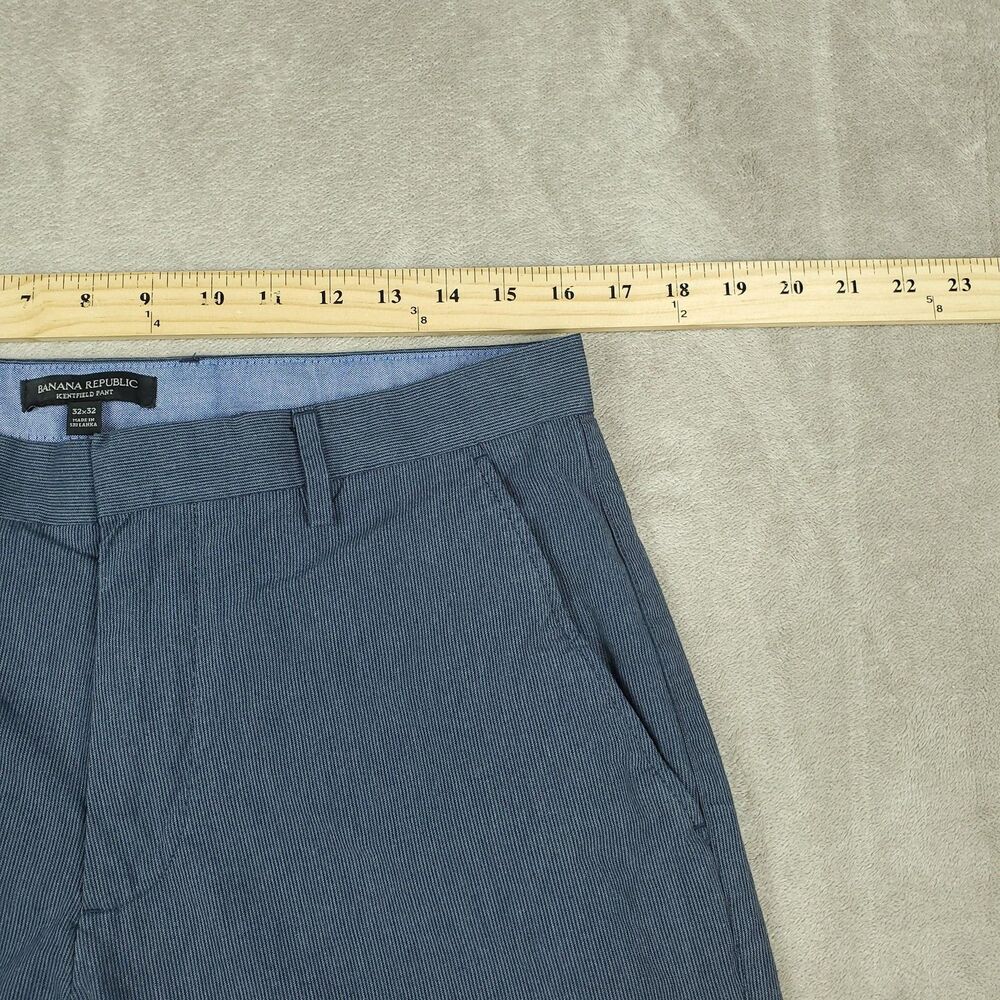 Banana Republic Kentfield Pants Mens 32x32 Blue Gray 100% Cotton Chino - Picture 6 of 13